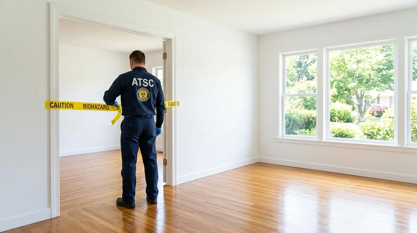 Certified biohazard cleanup crew performing Trauma Scene Cleanup in Alum Rock